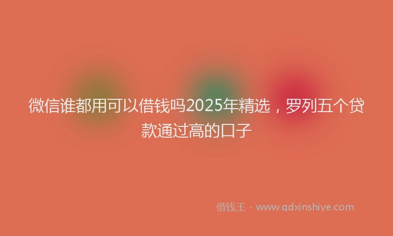 微信谁都用可以借钱吗2025年精选，罗列五个贷款通过高的口子