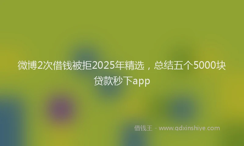 微博2次借钱被拒2025年精选，总结五个5000块贷款秒下app