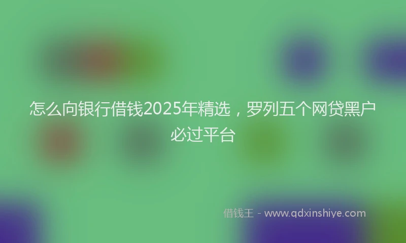怎么向银行借钱2025年精选，罗列五个网贷黑户必过平台