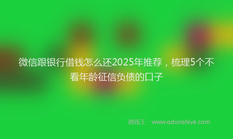 微信跟银行借钱怎么还2025年推荐，梳理5个不看年龄征信负债的口子