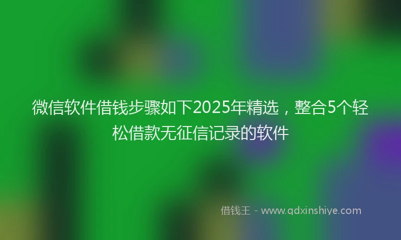 微信软件借钱步骤如下2025年精选，整合5个轻松借款无征信记录的软件