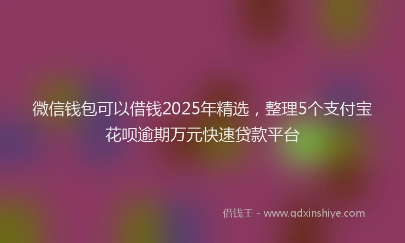 微信钱包可以借钱2025年精选，整理5个支付宝花呗逾期万元快速贷款平台