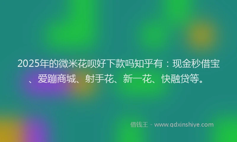 2025年的微米花呗好下款吗知乎有：现金秒借宝、爱蹦商城、射手花、新一花、快融贷等。