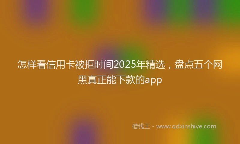 怎样看信用卡被拒时间2025年精选，盘点五个网黑真正能下款的app