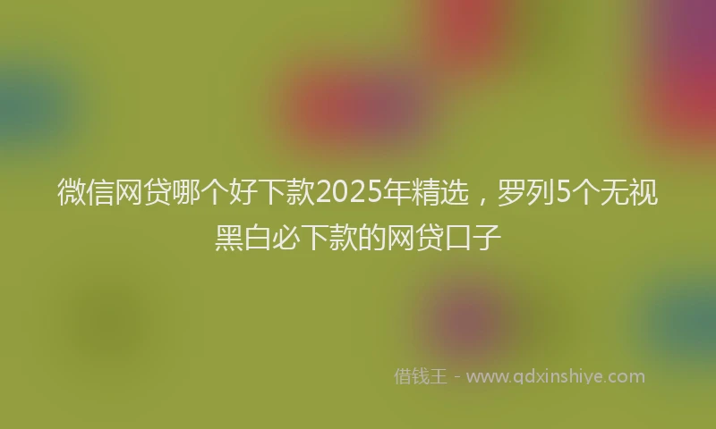 微信网贷哪个好下款2025年精选，罗列5个无视黑白必下款的网贷口子