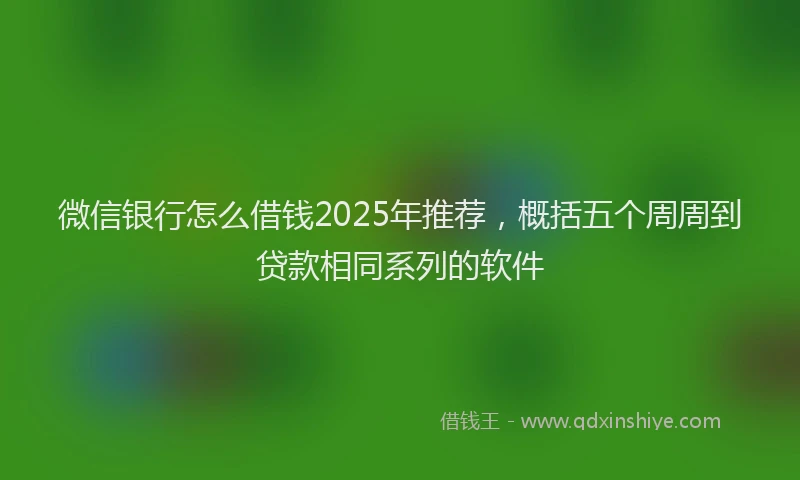 微信银行怎么借钱2025年推荐，概括五个周周到贷款相同系列的软件