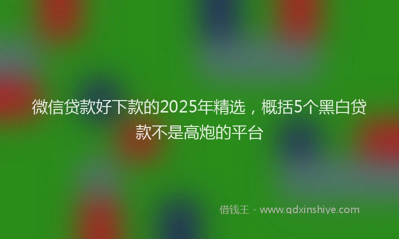 微信贷款好下款的2025年精选，概括5个黑白贷款不是高炮的平台