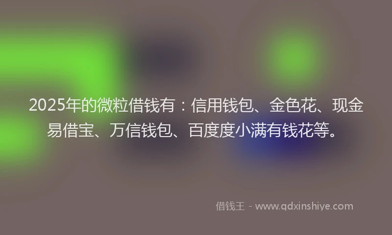 2025年的微粒借钱有：信用钱包、金色花、现金易借宝、万信钱包、百度度小满有钱花等。