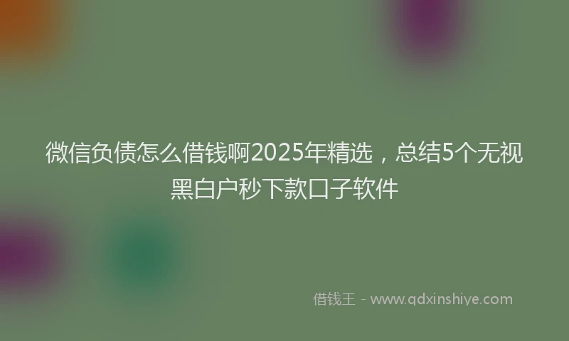 微信负债怎么借钱啊2025年精选，总结5个无视黑白户秒下款口子软件