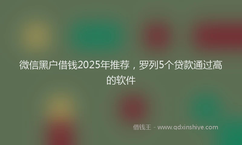 微信黑户借钱2025年推荐，罗列5个贷款通过高的软件