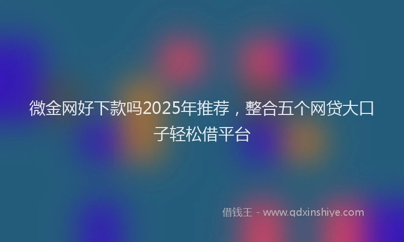 微金网好下款吗2025年推荐，整合五个网贷大口子轻松借平台