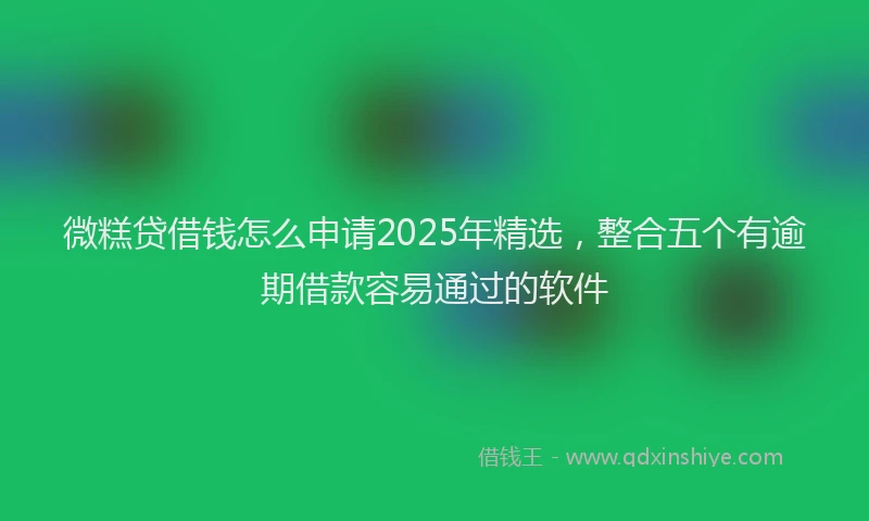 微糕贷借钱怎么申请2025年精选，整合五个有逾期借款容易通过的软件