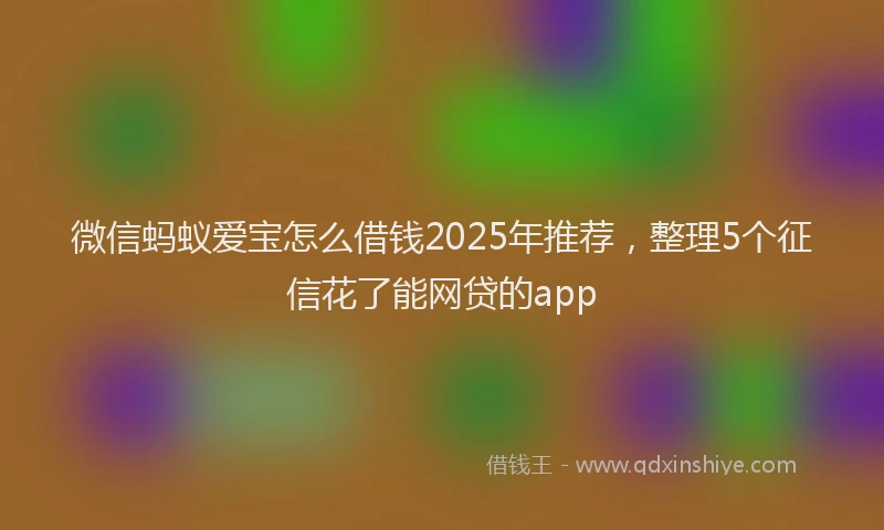 微信蚂蚁爱宝怎么借钱2025年推荐，整理5个征信花了能网贷的app