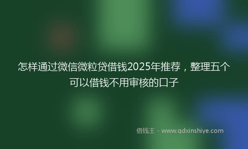 怎样通过微信微粒贷借钱2025年推荐，整理五个可以借钱不用审核的口子