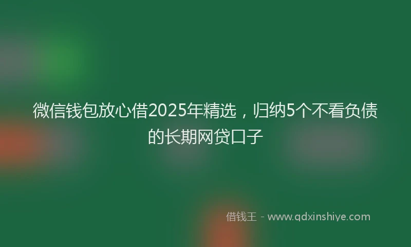 微信钱包放心借2025年精选，归纳5个不看负债的长期网贷口子
