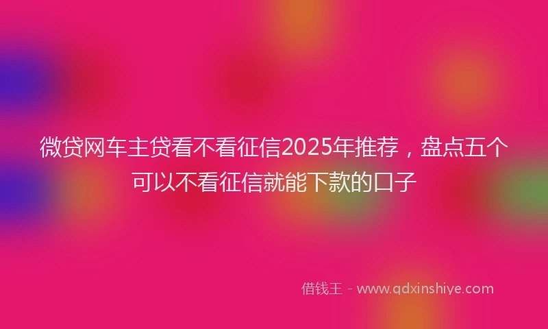 微贷网车主贷看不看征信2025年推荐，盘点五个可以不看征信就能下款的口子