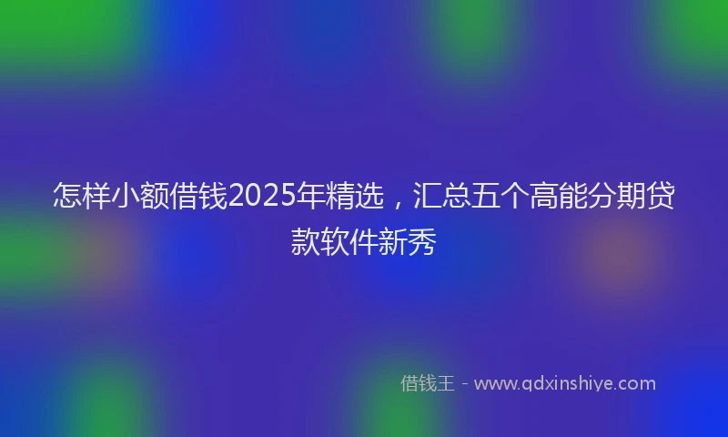 怎样小额借钱2025年精选，汇总五个高能分期贷款软件新秀