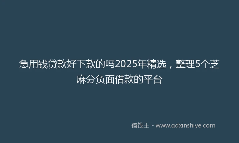 急用钱贷款好下款的吗2025年精选，整理5个芝麻分负面借款的平台
