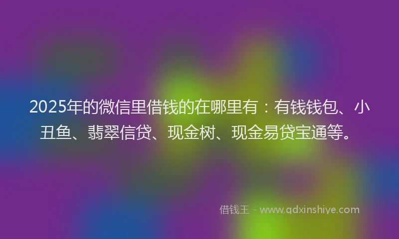 2025年的微信里借钱的在哪里有：有钱钱包、小丑鱼、翡翠信贷、现金树、现金易贷宝通等。