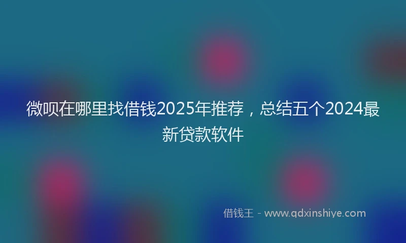 微呗在哪里找借钱2025年推荐，总结五个2024最新贷款软件