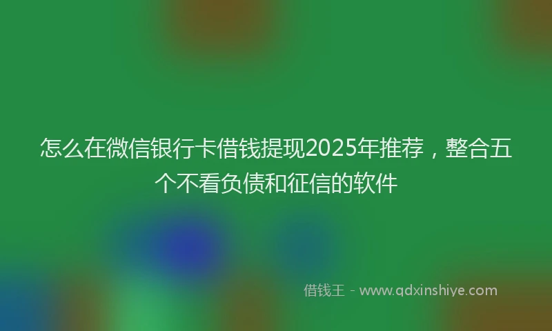 怎么在微信银行卡借钱提现2025年推荐，整合五个不看负债和征信的软件