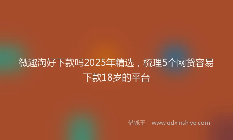 微趣淘好下款吗2025年精选，梳理5个网贷容易下款18岁的平台
