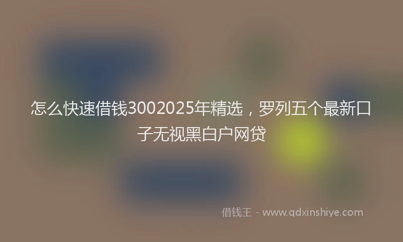 怎么快速借钱3002025年精选，罗列五个最新口子无视黑白户网贷