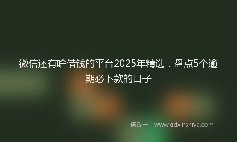 微信还有啥借钱的平台2025年精选，盘点5个逾期必下款的口子