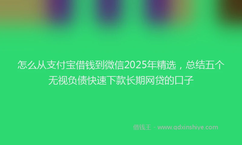 怎么从支付宝借钱到微信2025年精选，总结五个无视负债快速下款长期网贷的口子