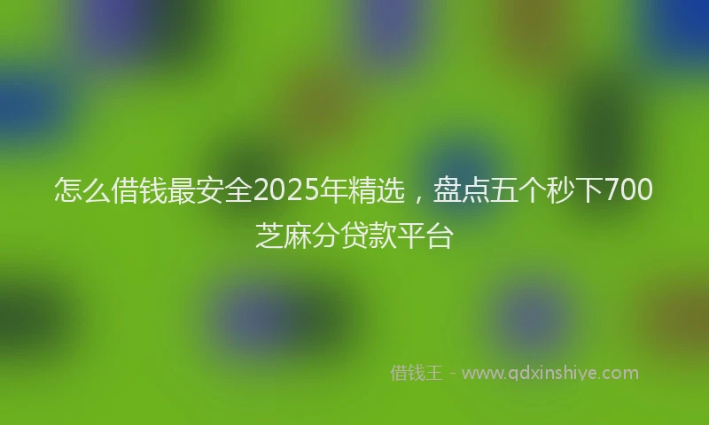 怎么借钱最安全2025年精选，盘点五个秒下700芝麻分贷款平台