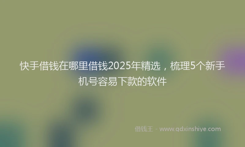 快手借钱在哪里借钱2025年精选，梳理5个新手机号容易下款的软件