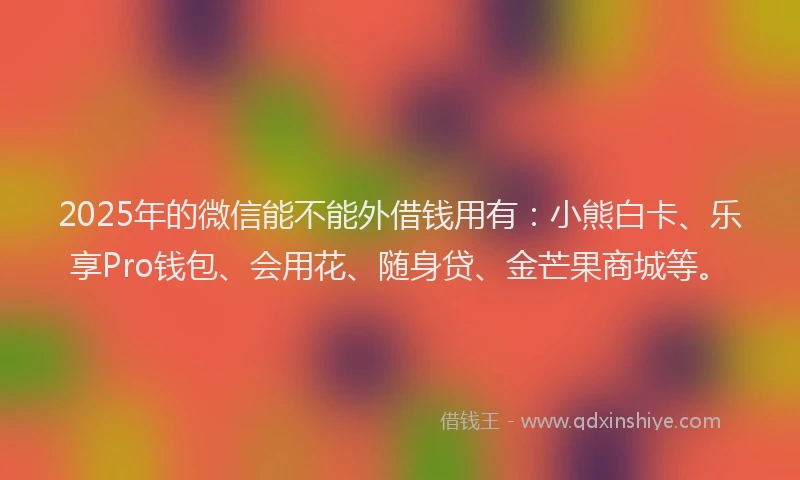 2025年的微信能不能外借钱用有：小熊白卡、乐享Pro钱包、会用花、随身贷、金芒果商城等。