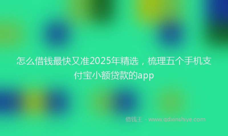 怎么借钱最快又准2025年精选，梳理五个手机支付宝小额贷款的app