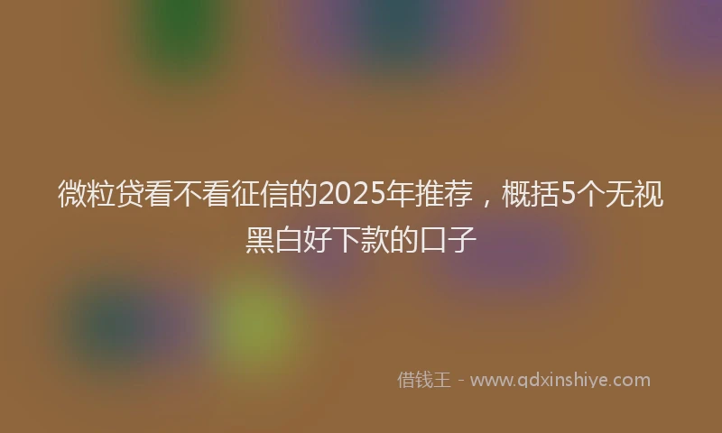 微粒贷看不看征信的2025年推荐，概括5个无视黑白好下款的口子