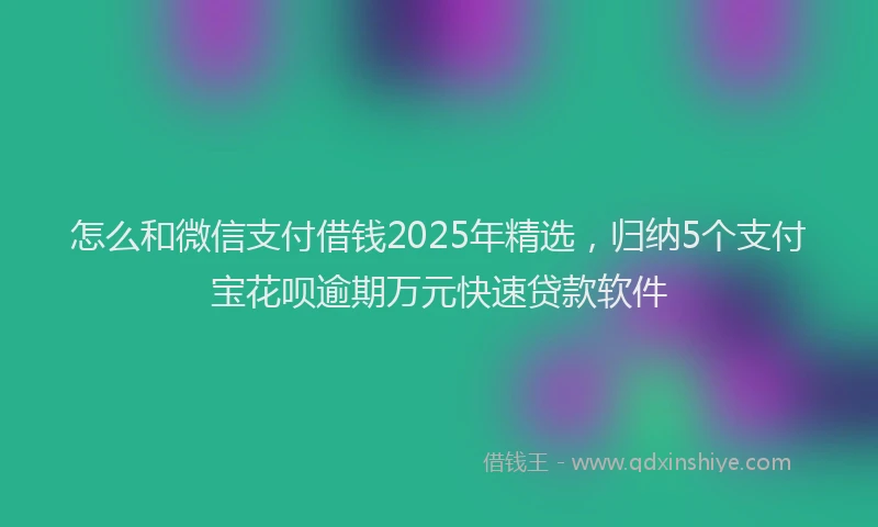怎么和微信支付借钱2025年精选，归纳5个支付宝花呗逾期万元快速贷款软件