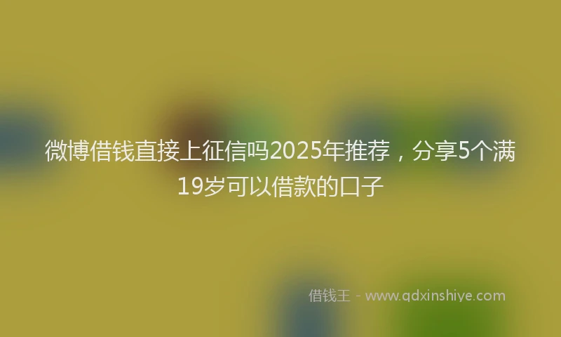 微博借钱直接上征信吗2025年推荐，分享5个满19岁可以借款的口子