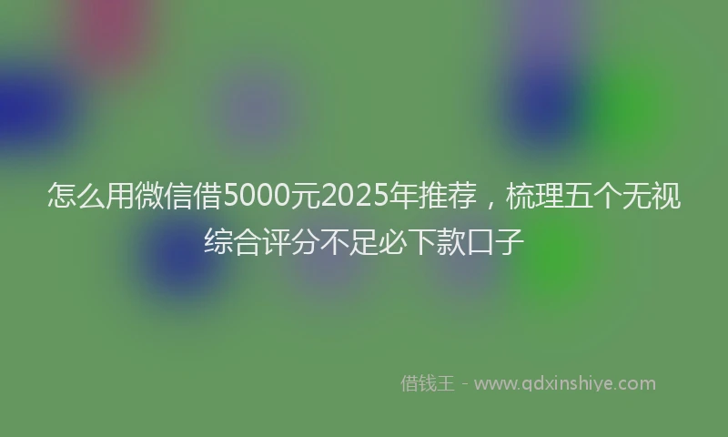 怎么用微信借5000元2025年推荐，梳理五个无视综合评分不足必下款口子