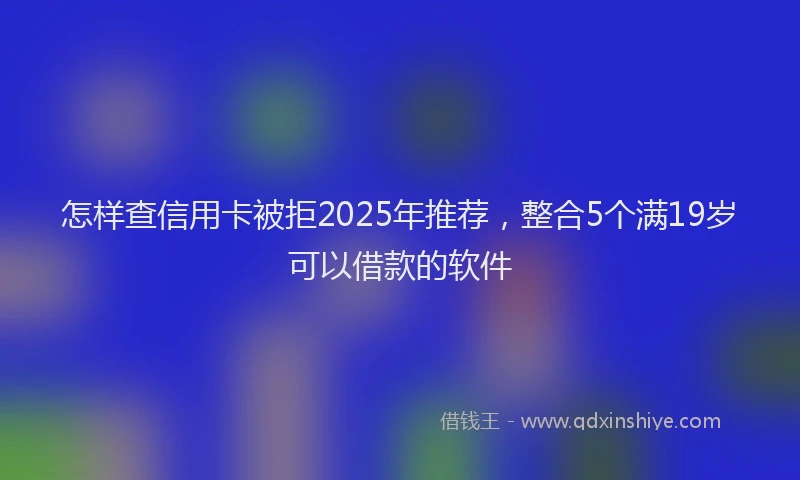 怎样查信用卡被拒2025年推荐，整合5个满19岁可以借款的软件
