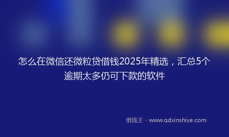 怎么在微信还微粒贷借钱2025年精选，汇总5个逾期太多仍可下款的软件