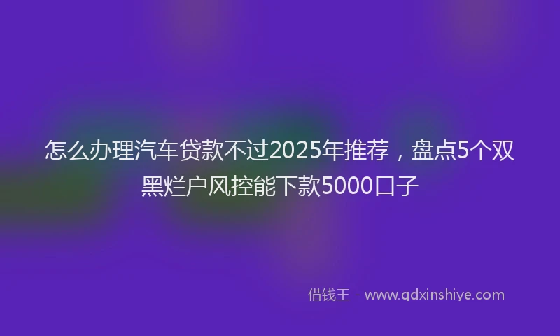 怎么办理汽车贷款不过2025年推荐，盘点5个双黑烂户风控能下款5000口子