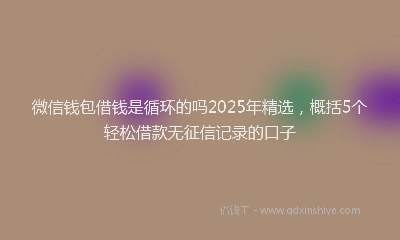 微信钱包借钱是循环的吗2025年精选，概括5个轻松借款无征信记录的口子