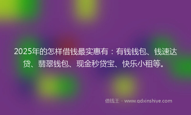 2025年的怎样借钱最实惠有：有钱钱包、钱速达贷、翡翠钱包、现金秒贷宝、快乐小租等。
