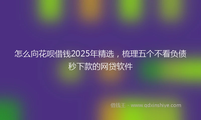怎么向花呗借钱2025年精选，梳理五个不看负债秒下款的网贷软件