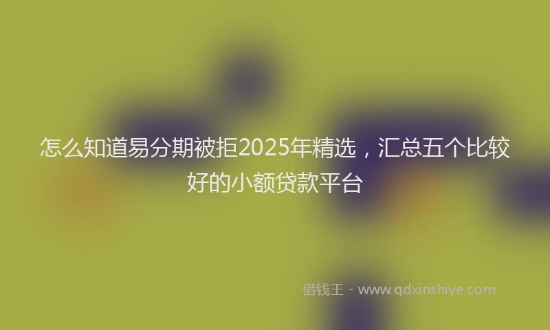 怎么知道易分期被拒2025年精选，汇总五个比较好的小额贷款平台