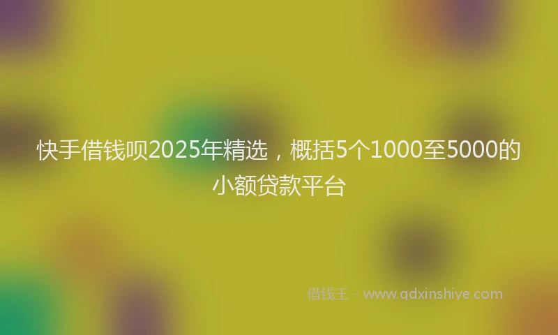 快手借钱呗2025年精选，概括5个1000至5000的小额贷款平台