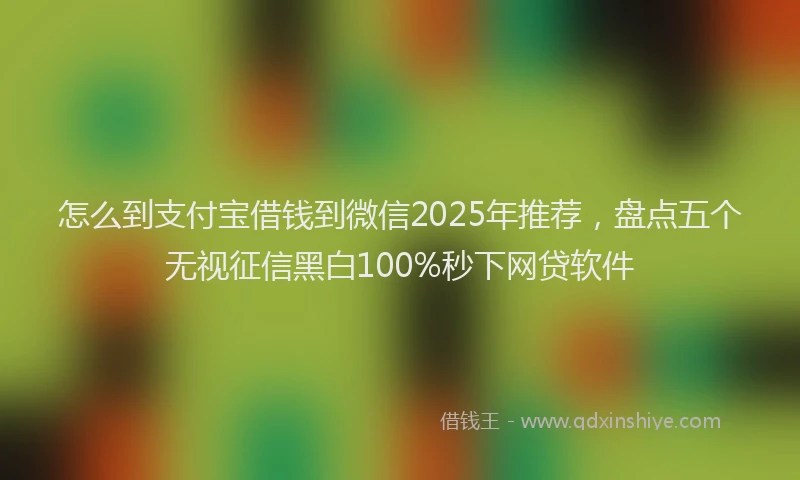 怎么到支付宝借钱到微信2025年推荐，盘点五个无视征信黑白100%秒下网贷软件