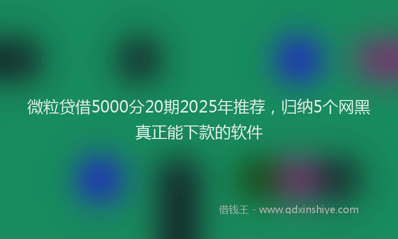 微粒贷借5000分20期2025年推荐，归纳5个网黑真正能下款的软件
