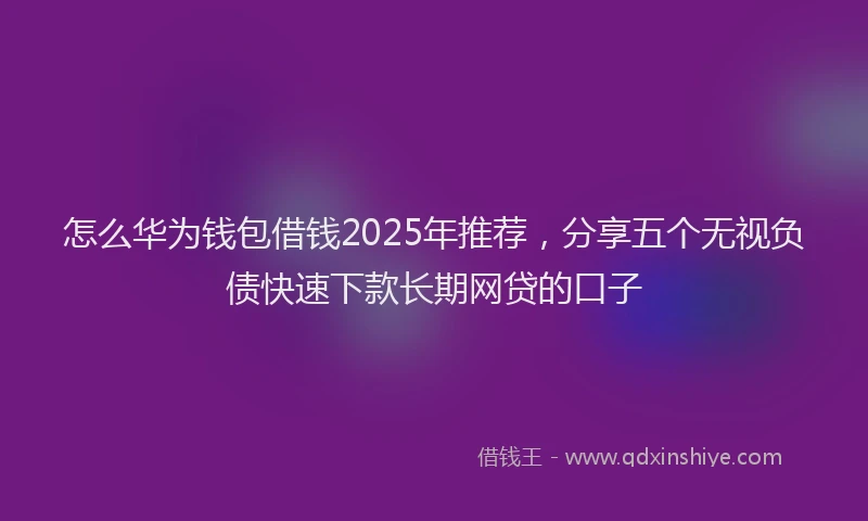 怎么华为钱包借钱2025年推荐，分享五个无视负债快速下款长期网贷的口子