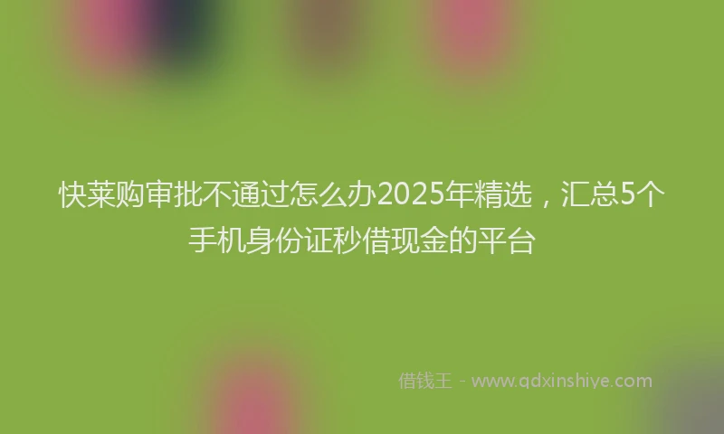 快莱购审批不通过怎么办2025年精选，汇总5个手机身份证秒借现金的平台
