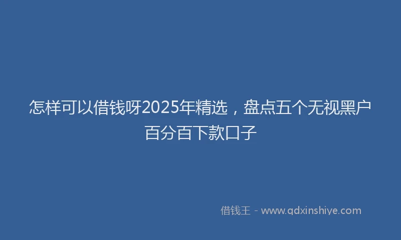 怎样可以借钱呀2025年精选，盘点五个无视黑户百分百下款口子